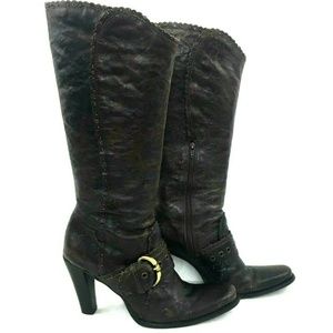 Matisse Tall Distressed Brown Leather Heel Boots